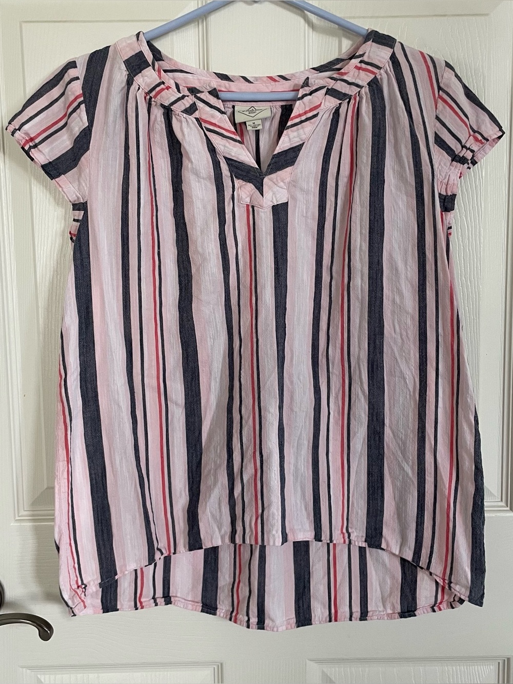 St. John’s Bay 100% Cotton Pink Striped Tunic size M